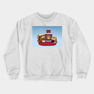 Potato Tanuki Cozy Fireplace ~ Crewneck Sweatshirt